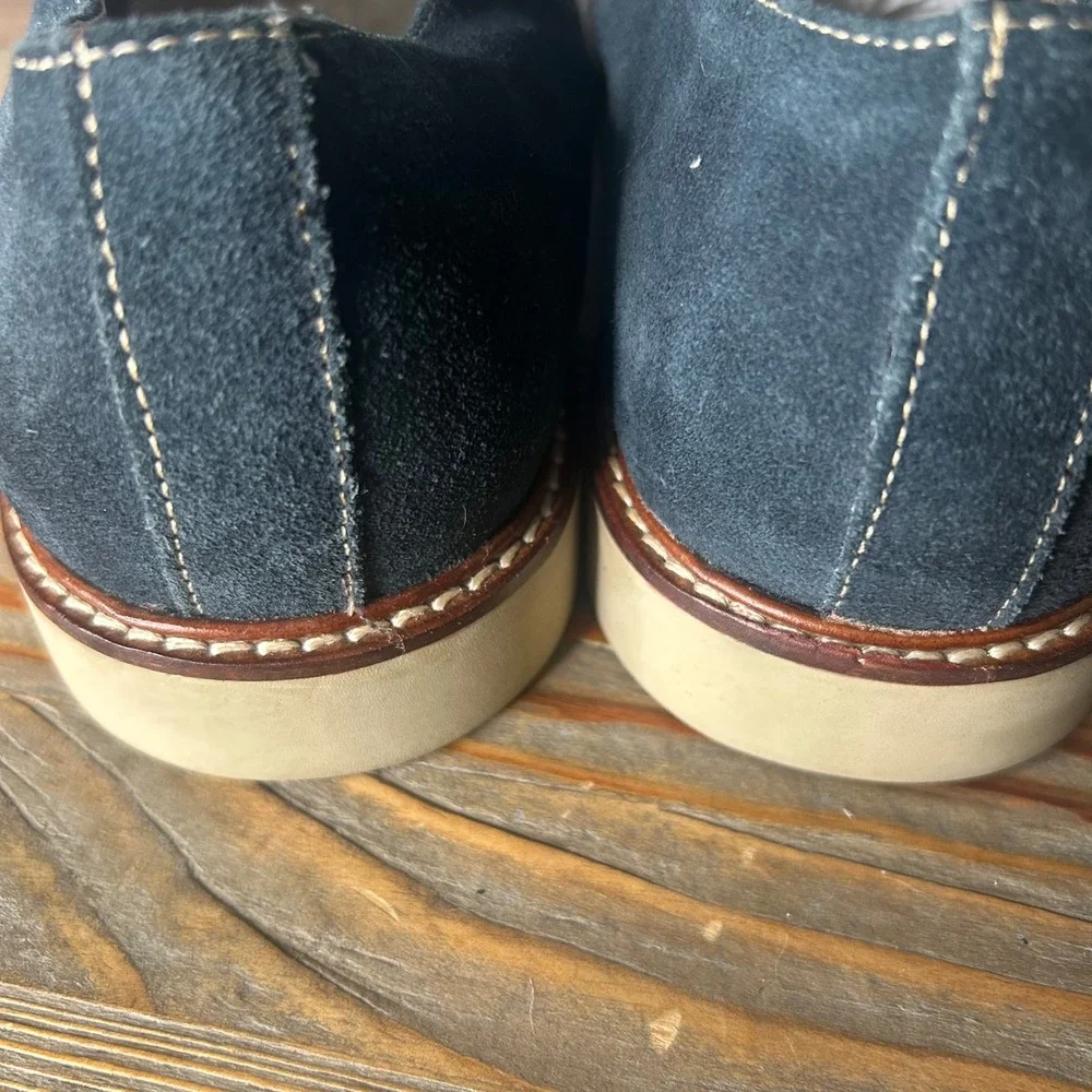 Ashton grey Navy Suede Leather Oxford Dress‎ Shoes Lace Up Casual Comfort 10.5